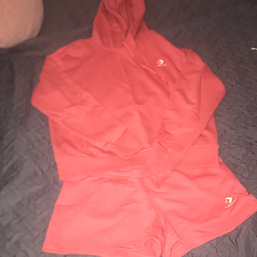 Matching hoodie and shorts set
